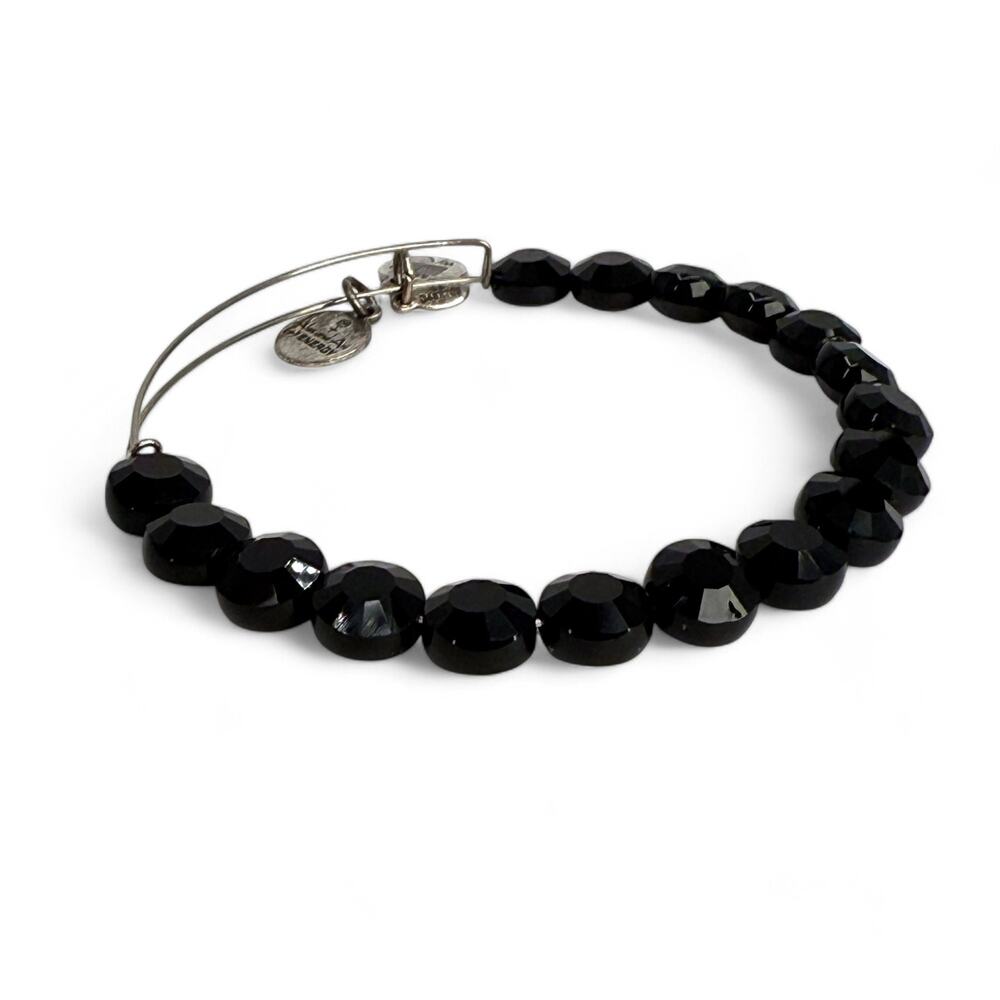 Alex and Ani Jet Luxe Black Beaded Bangle Bracelet - Picture 6 of 6